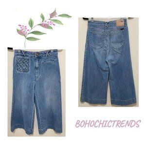 SEE BY CHLOE WIDE LEG CROPPED JEANS, SIZE 28